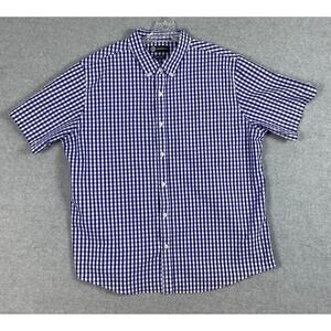 Weatherproof Short Sleeve Shirt Men's Size 2XL Big & Tall Button Down Blue